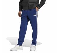 adidas Hombre Essentials Three Stripes Fleece Open Hem Pants, Dark Blue/White, XS