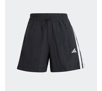 adidas Mujer Essentials 3-Stripes Lifestyle Woven Shorts, Black/White, XS