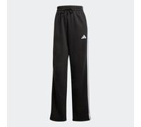 Adidas Donna Essentials 3-Stripes Open HEM Fleece Pants, Black/White, XS
