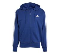 adidas Hombre Essential Three Stripes French Terry Fullzip Hoodie, Dark Blue/White, XL
