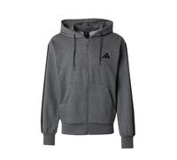 Adidas Uomo Essential Three Stripes Fleece Zipper Hoodie, Dark Grey Heather/Black, M