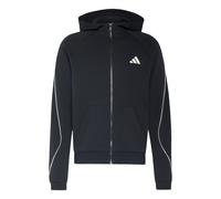 adidas Hombre Stadium Small Logo Full-Zip Hoodie Sweatshirt, Black, XL