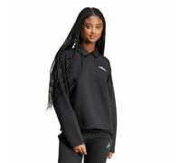 adidas Mujer Essentials Linear Fleece Polo Sweatshirt, Black/White, L