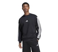 ADIDAS SPORTSWEAR Sudadera de felpa básica de cuello redondo con 3 rayas. Color Negro