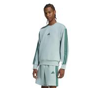 ADIDAS SPORTSWEAR Sudadera de felpa básica de cuello redondo con 3 rayas. Color Salvia