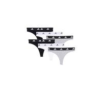 Adidas Sportswear Thong - Calzoncillos tipo tanga para mujer, paquete de 6 unidades, negro, gris y blanco, XS
