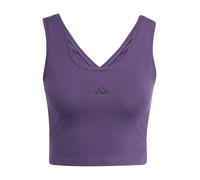 adidas Mujer Essentials Small Logo Cotton Lifestyle Tank, Aurora Plum/Black, M