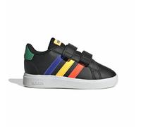 adidas Unisex bebé Grand Court Lifestyle Hook and Loop Shoes, Core Black / Lucid Blue / Court Green, 21 EU