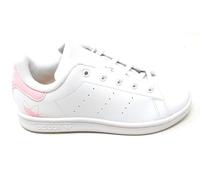 adidas Stan Smith IF1258, Zapatillas de tenis blancas con detalles rosas, clásicas de piel, Blanco y rosa., 32 EU
