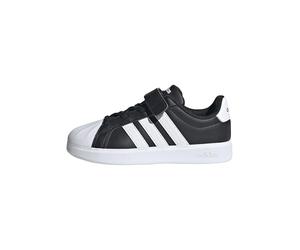 Adidas Streettalk unisex con cordones elásticos y correa para niños, Negro/Blanco/Blanco, 4 Kids UK