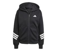 adidas Sudadera con Capucha y Cremallera Completa para Mujer, diseño de Tres Rayas, Color Negro