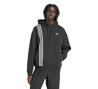adidas Sudadera frontal a rayas para hombre, Color negro., XL