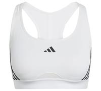 adidas Sujetador Deportivo Powerreact Train de Soporte Medio con 3 Rayas, Color Blanco y Negro