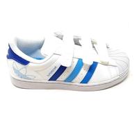 adidas Superstar IF3577, Zapatillas deportivas con tres rayas azules, cierre de , blanco y azul, blanco y azul, 35 EU