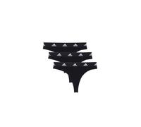 Adidas Tanga String Slip Mujer Ropa Interior 3 Pack Algodón Negro Gris Blanco