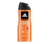 adidas, Team Force Gel de ducha 3 en 1 para cuerpo, cabello y cara, fórmula vegana, 400 ml