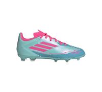 adidas Tenis unisex para niños F50 League Messi Firm Multi Ground, Flash Aqua Lucid Pink Lucid Cyan, 2.5 Little Kid