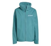 adidas Mujer Terrex Multi Essentials 2 Layer Rain Jacket, Preloved Teal, L