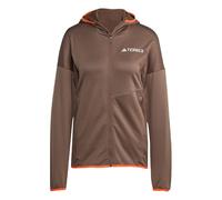 ADIDAS TERREX Chaqueta polar funcional 'Xperior' chocolate / naranja / blanco XS-S chocolate / naranja / blanco
