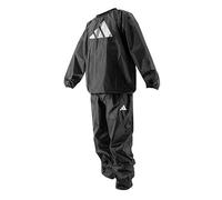Adidas Traje de sauna para pérdida de peso, boxeo, fitness, gimnasio, ejercicio, entrenamiento, traje de sudor de calor caliente, correr, cuerpo completo, hombres y mujeres, Negro, M