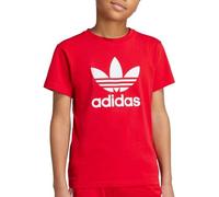 adidas Trefoil - Camiseta unisex, rojo, 15-16 años