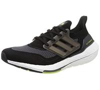 adidas Ultraboost 21, Zapatillas de Running Hombre, Core Black Silver Met Solar Yellow, 42 EU