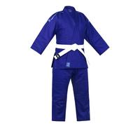 adidas Uniforme de Judo Club para Hombres, Mujeres y niños, Entrenar, Uniforme de Judo de polialgodón Duradero con cinturón Blanco Incluido, 350 g/13 onzas, Azul, 140 cm