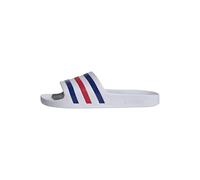 adidas Unisex Adilette Aqua Slides Ftwr White/Pure Ruby/Semi Lucid Blue 12 UK 47 EU