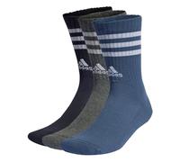 adidas Unisex adulto 3-Stripes Cushioned Crew Socks 3 Pairs, Legend Ink/Preloved Ink S24 / Dark Grey Heather, 10.5-12.5