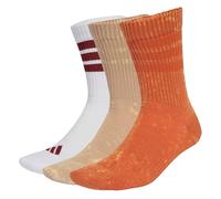 adidas Unisex - Adulto 3 STRIPES CUSHIONED CREW STONE WASH 3 PAIR PACK, fox orange/warm sandstone/white, 8.5-10