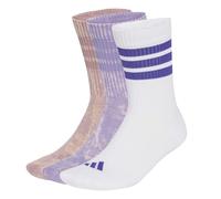 adidas Unisex adulto 3 Stripes Cushioned Crew Stone Wash 3 Pair Pack Socks, magic lilac/magic mauve/white/Pure Purple, L