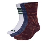 adidas Unisex adulto 3 Stripes Cushioned Crew Stone Wash 3 Pair Pack Socks, maroon/dark blue/white/collegiate green, M