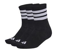 adidas Unisex - Adulto 3 STRIPES CUSHIONED SPORTSWEAR MID CUT SOCKS 3 PAIR PACK, black/white/white, 8.5-10