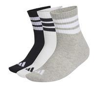 adidas Unisex - Adulto 3 STRIPES CUSHIONED SPORTSWEAR MID CUT SOCKS 3 PAIR PACK, medium grey heather/white/black, 2.5-4