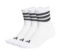 adidas Unisex - Adulto 3 STRIPES CUSHIONED SPORTSWEAR MID CUT SOCKS 3 PAIR PACK, white/black/black, 6.5-8