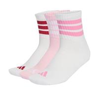adidas Unisex adulto 3 STRIPES CUSHIONED SPORTSWEAR MID CUT SOCKS 3 PAIR PACK, white/clear pink/active maroon, 48-51