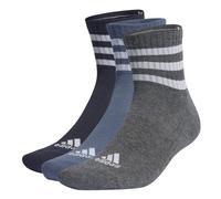 adidas Unisex adulto 3-Stripes Cushioned Sportswear Mid-Cut Socks 3 Pairs, Legend Ink / Preloved Ink S24 / Dark Grey Heather, 10.5-12.5
