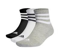 adidas Unisex adulto 3-Stripes Cushioned Sportswear Mid-Cut Socks 3 Pairs, Medium Grey Heather / White / Black, 4.5-6