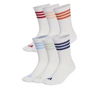 adidas Unisex adulto 3 Stripes Essentials Cushioned Crew Socks 6 Pair Pack, white/active maroon/fox orange/dark blue, 37-40