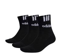Calcetines Adidas bajos con tres franjas 3 pack negro blanco - Talla: M