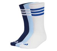 adidas Unisex adulto 3STRIPES CUSHIONED SPORTSWEAR CREW SOCKS 3 PAIR PACK, dark blue/white/glow blue, 34-36