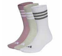 adidas Unisex adulto 3Stripes Cushioned Sportswear Crew Socks 3 Pair Pack Socks, magic mauve/white/halo green/grey four, L
