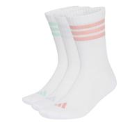 adidas Unisex adulto 3Stripes Cushioned Sportswear Crew Socks 3 Pair Pack Socks, white/Semi Frozen Turbo/clear mint/Frozen Purple, XXL