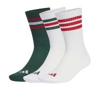 adidas Unisex adulto 3STRIPES CUSHIONED SPORTSWEAR CREW SOCKS 3 PAIR PACK, team dark green/white/better scarlet, 45-48