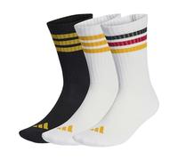 adidas Unisex adulto 3STRIPES CUSHIONED SPORTSWEAR CREW SOCKS 3 PAIR PACK, white/black/collegiate gold, 45-48