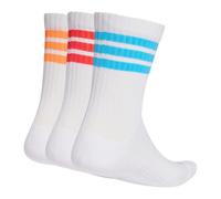 adidas Unisex adulto 3STRIPES CUSHIONED SPORTSWEAR CREW SOCKS 3 PAIR PACK, white/Lucid Orange/lucid red, 42-45