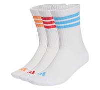 adidas Unisex adulto 3STRIPES CUSHIONED SPORTSWEAR CREW SOCKS 3 PAIR PACK, white/Lucid Orange/lucid red, 40-42