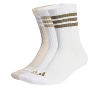 adidas Unisex adulto 3STRIPES CUSHIONED SPORTSWEAR CREW SOCKS 3 PAIR PACK, white/wonder alumina/olive strata, 37-40