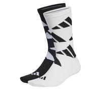 adidas Unisex adulto AEROREADY Crew Logo Brand Love Socks 2 Pairs, White/Black, 46-48