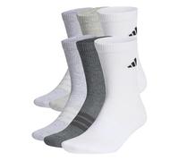 adidas Unisex - Adulto CUSHIONED CREW SOCKS 6 PAIR PACK, white/light grey heather/medium grey heather/dark grey heather, 8.5-10